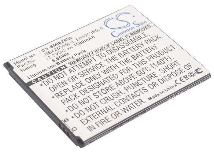 3.7V, Li-ion, 1500mAh, SmartPhone battery fits Samsung, Eb425365lb, Galaxy Duos, Galaxy Style Duos, 5.55Wh Mobile, SmartPhone Cameron Sino Technology Limited (Smartphone)