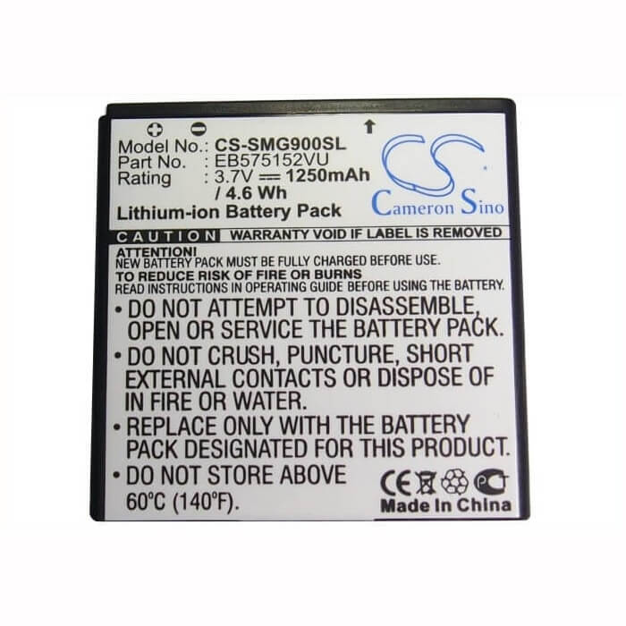 3.7V, Li-ion, 1250mAh, SmartPhone battery fits Sprint, Samsung, Verizon, At&t, T-mobile, Ntt Docomo, Eb575152la, Captivate, Epic 4g, 4.63Wh Mobile, SmartPhone Cameron Sino Technology Limited (Smartphone)