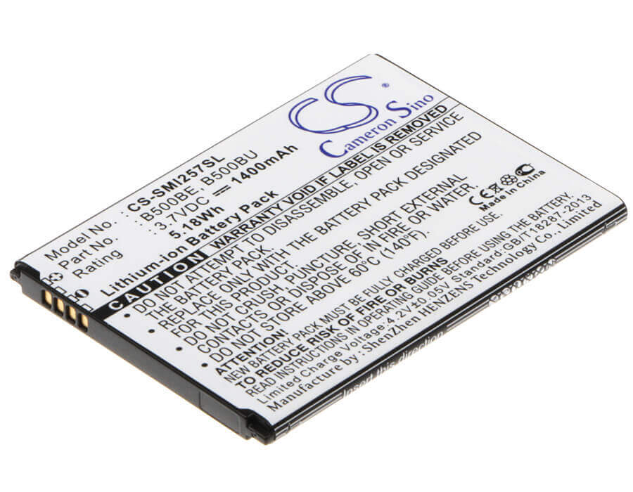 3.7V, Li-ion, 1400mAh, SmartPhone battery fits Samsung, B500au, Galaxy S4 Mini, Galaxy S4 Mini Duos, 5.18Wh Mobile, SmartPhone Cameron Sino Technology Limited (Smartphone)