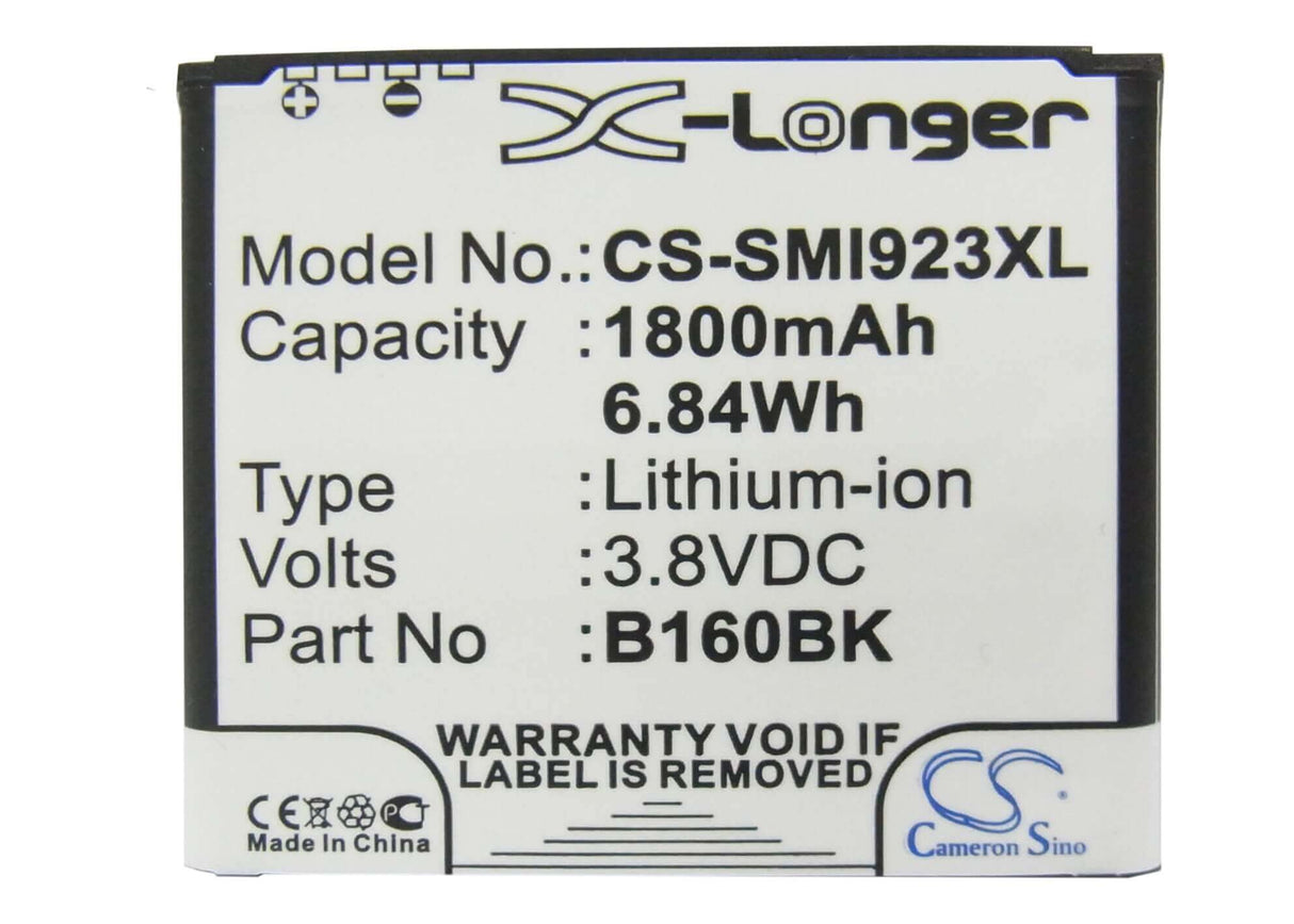 3.8V, Li-ion, 1800mAh, SmartPhone battery fits Samsung, B160be, Galaxy Folder, Galaxy Golden, 6.84Wh Mobile, SmartPhone Cameron Sino Technology Limited (Suspended)