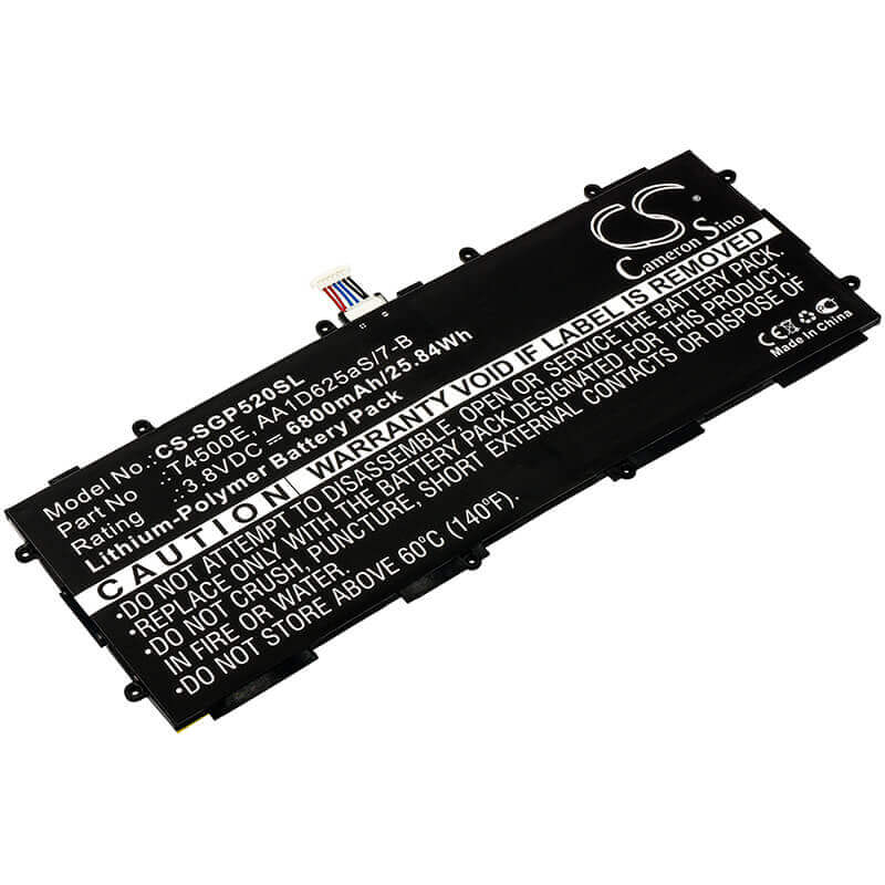 3.8V, Li-Polymer, 6800mAh, Tablet battery fits Samsung, Aa1d625as/7-b, Galaxy Tab 3 10.1, Gt-p5200, 25.84Wh Tablet Cameron Sino Technology Limited
