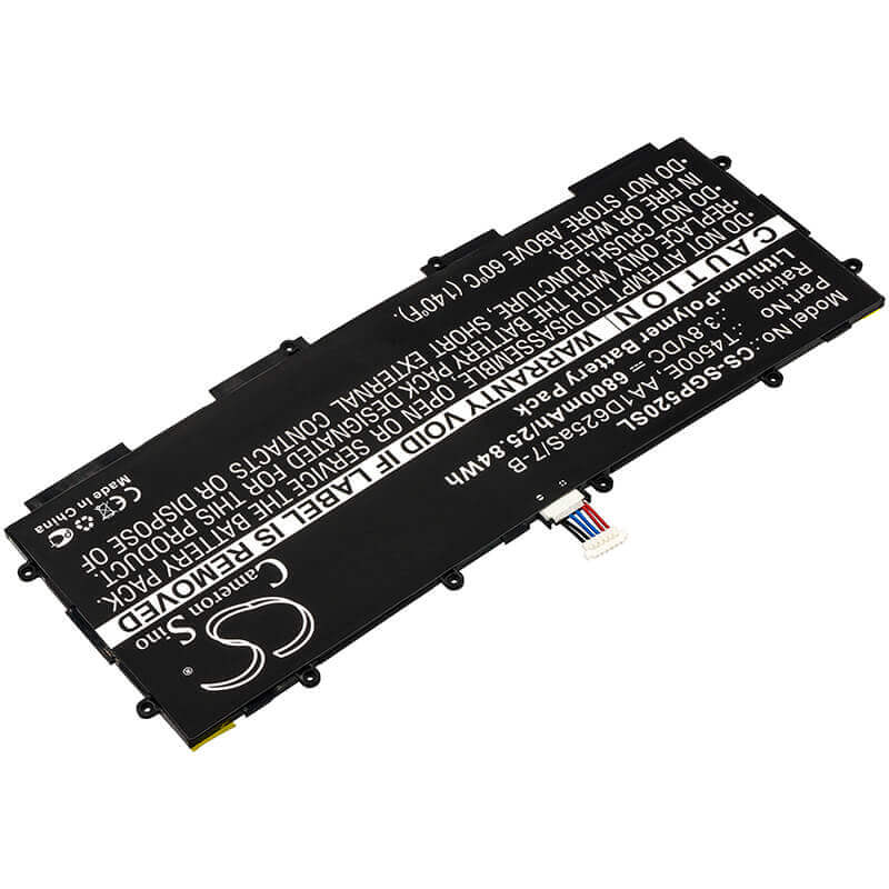 3.8V, Li-Polymer, 6800mAh, Tablet battery fits Samsung, Aa1d625as/7-b, Galaxy Tab 3 10.1, Gt-p5200, 25.84Wh Tablet Cameron Sino Technology Limited