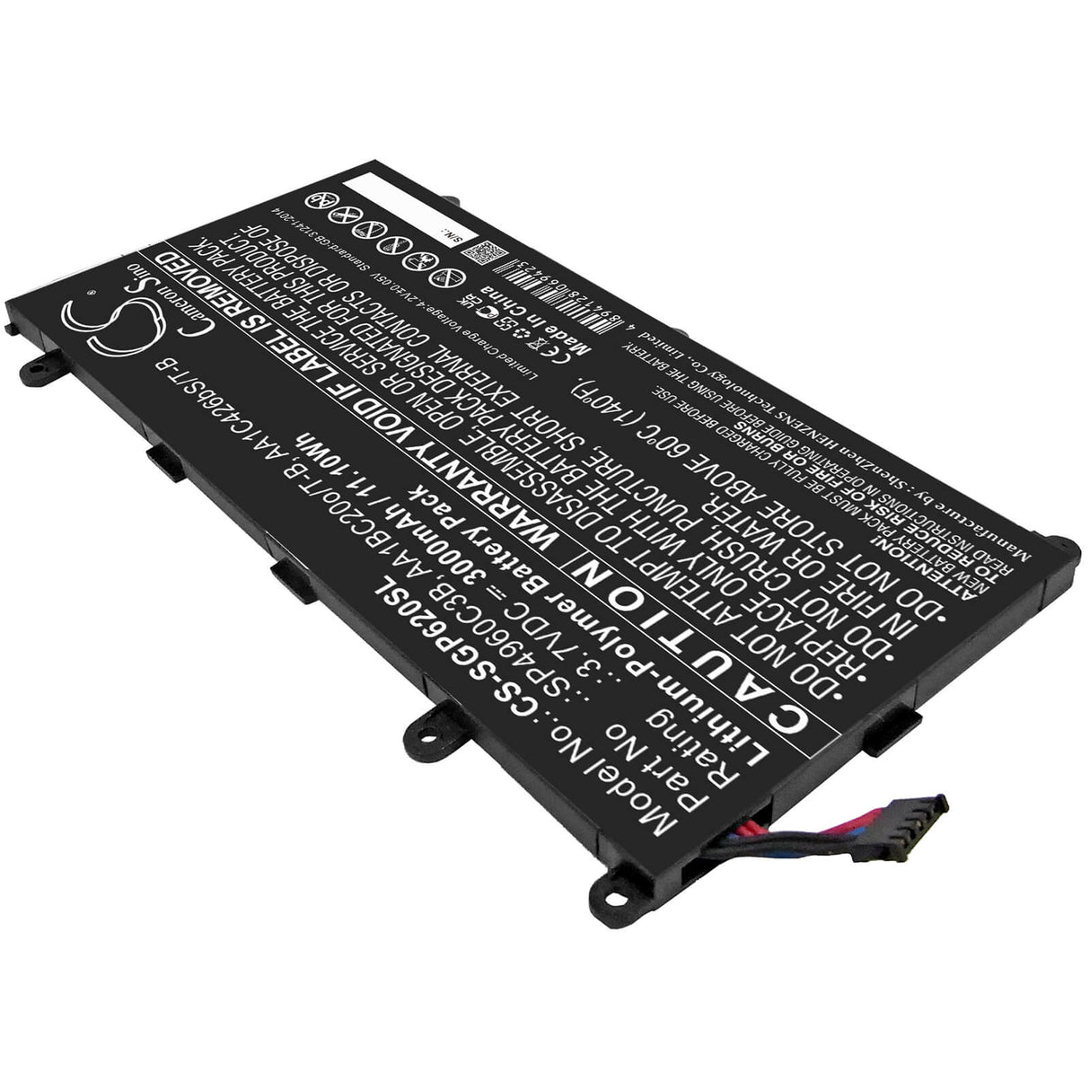 3.7V, Li-Polymer, 3000mAh, Tablet battery fits Samsung, Aa1bc20o/t-b, Galaxy Tab 7.0, Galaxy Tab 7.0 Plus, 11.10Wh Tablet Cameron Sino Technology Limited
