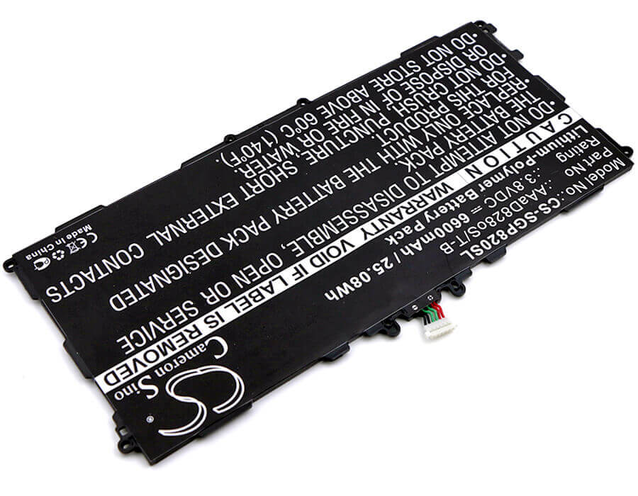 3.8V, Li-Polymer, 6600mAh, Tablet battery fits Samsung, Aaad828os/t-b, Galaxy Tab 3 Plus 10.1, Gt-p8220, 25.08Wh Tablet Cameron Sino Technology Limited