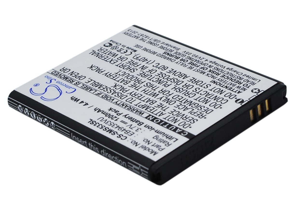 3.7V, Li-ion, 1200mAh, batterie de smartphone compatible avec Samsung, Eb494353va, Dart, Doubletime, 4.44Wh Mobile, Smartphone Cameron Sino Technology Limited (Smartphone)