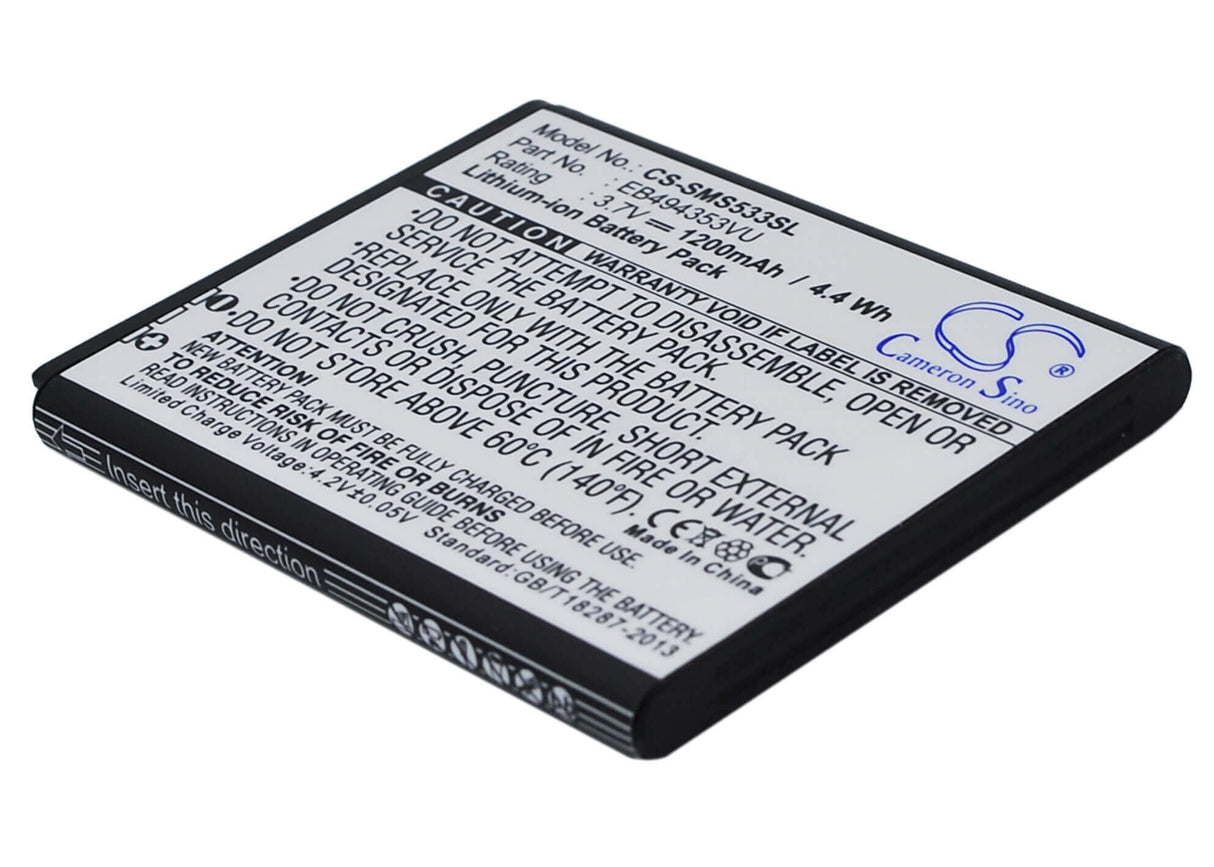 3.7V, Li-ion, 1200mAh, batterie de smartphone compatible avec Samsung, Eb494353va, Dart, Doubletime, 4.44Wh Mobile, Smartphone Cameron Sino Technology Limited (Smartphone)