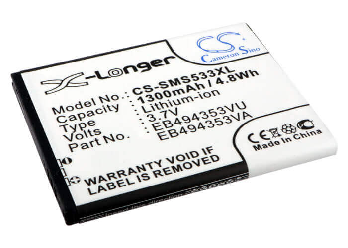 3.7V, Li-ion, 1300mAh, batterie de smartphone compatible Samsung, Eb494353va, Dart, Doubletime, 4.81Wh Mobile, Smartphone Cameron Sino Technology Limited (Smartphone)