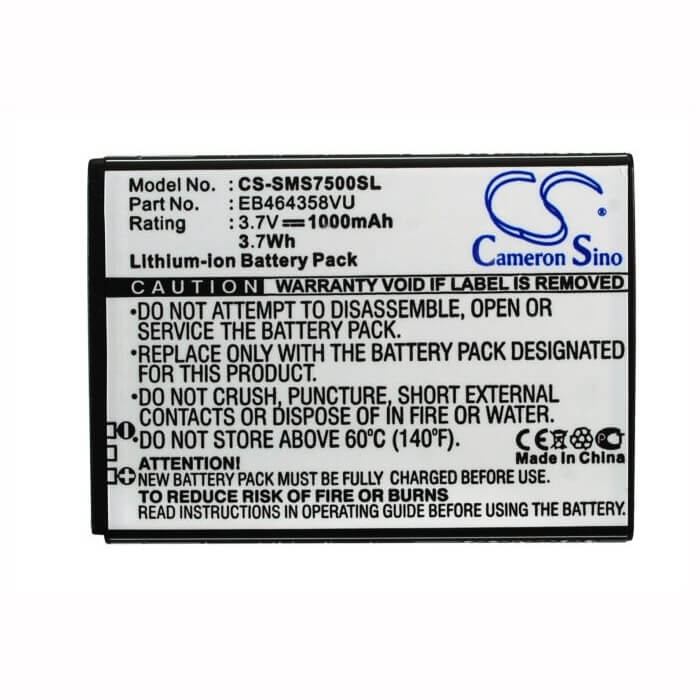 3.7V, Li-ion, 1000mAh, SmartPhone battery fits Samsung, Eb464358vu, Galaxy Appeal, Sgh-i827, 3.7Wh Mobile, SmartPhone Cameron Sino Technology Limited (Suspended)