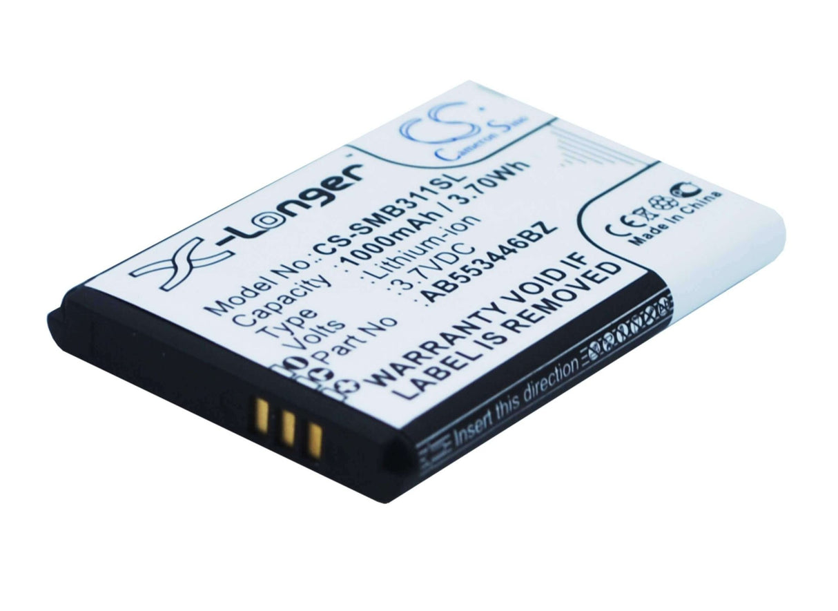 3,7V, Li-ion, 1000mAh, batterie de smartphone compatible avec Samsung, Ab553446bz, Gusto 3, Sm-b311, 3,7Wh Mobile, Smartphone Cameron Sino Technology Limited (Smartphone)