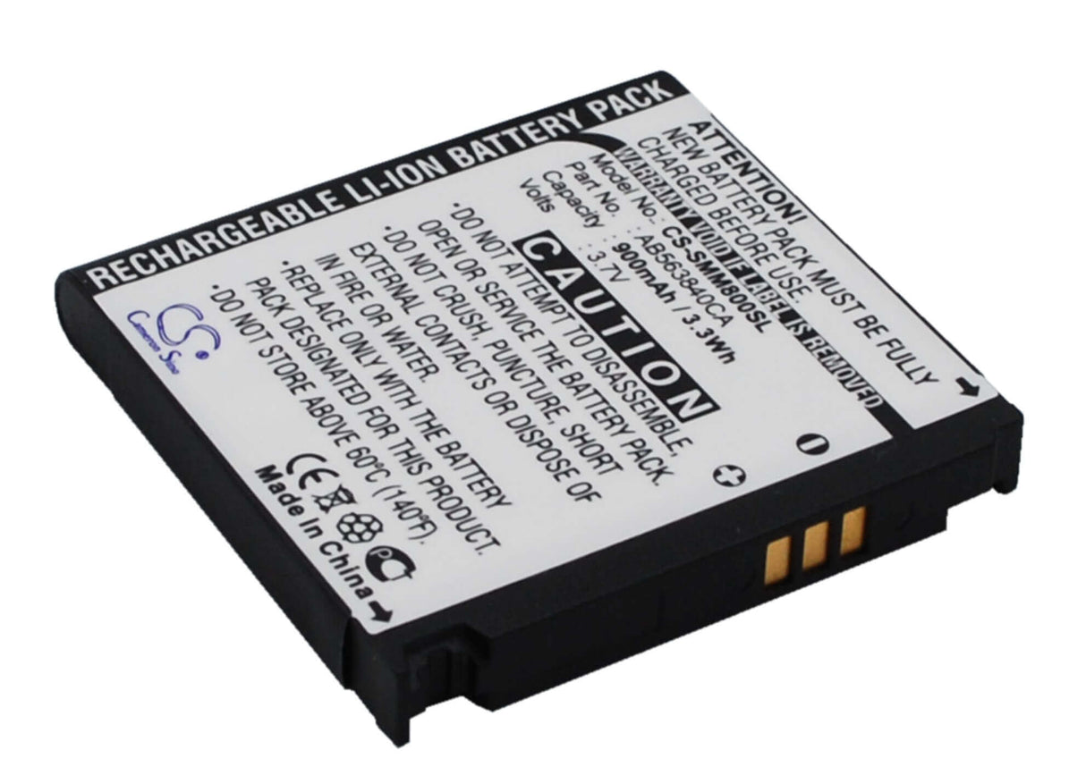 3.7V, Li-ion, 900mAh, SmartPhone battery fits Samsung, Ab563840ca, Delve R800, Delve Sch-r800, 3.33Wh Mobile, SmartPhone Cameron Sino Technology Limited (Suspended)