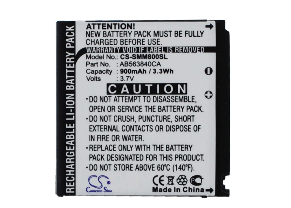 3.7V, Li-ion, 900mAh, SmartPhone battery fits Samsung, Ab563840ca, Delve R800, Delve Sch-r800, 3.33Wh Mobile, SmartPhone Cameron Sino Technology Limited (Suspended)