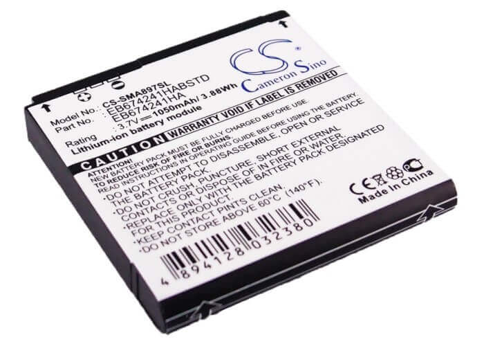 Batterie de smartphone 3,7 V, Li-ion, 1050 mAh, compatible avec Samsung, Eb674241ha, Mythic A897, Mythic Sgh-a897, 3,89 Wh Mobile, SmartPhone Cameron Sino Technology Limited (Suspendu)