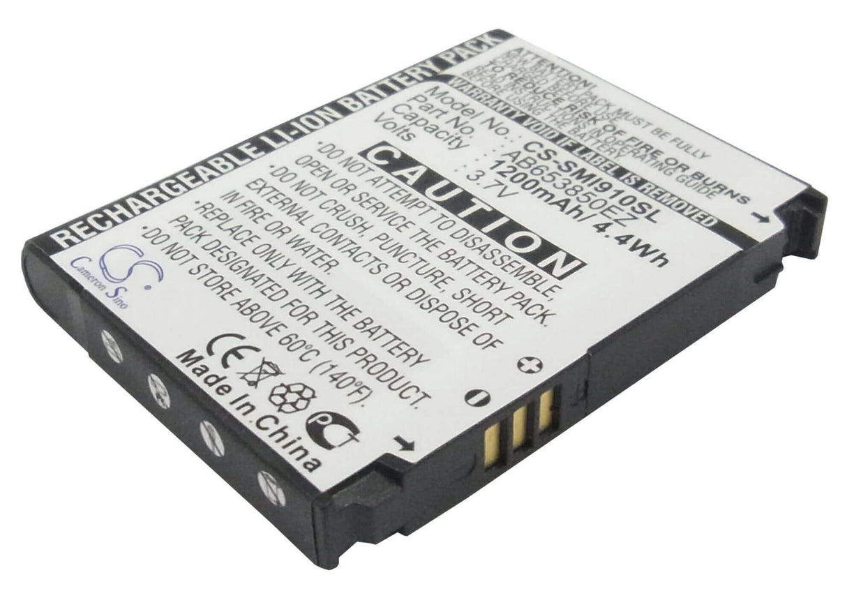 3.7V, Li-ion, 1200mAh, Batterie de smartphone compatible avec Verizon, Samsung, Ab653850eb, Gt-i7500, Gt-i7500h, 4.44Wh Mobile, Smartphone Cameron Sino Technology Limited (Smartphone)