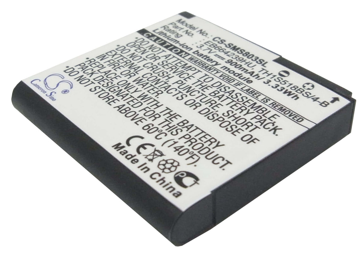 3.7V, Li-ion, 900mAh, SmartPhone battery fits Samsung, Eb664239hu, Gt-s7550, Gt-s8000, 3.33Wh Mobile, SmartPhone Cameron Sino Technology Limited (Suspended)