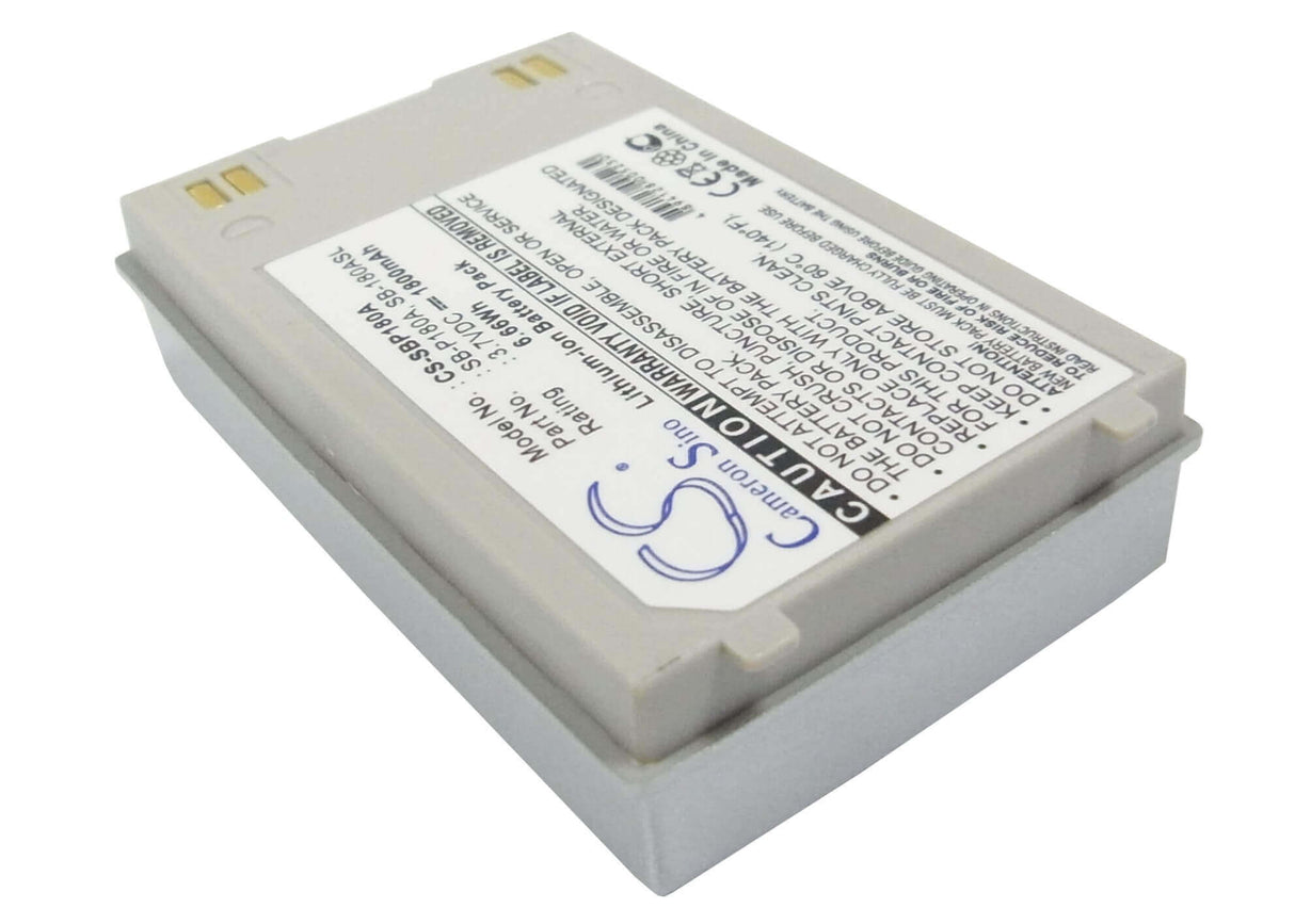 3.7V, Li-ion, 1800mAh, Camera battery fits Samsung, Sb-180asl, Sc-mm10, Sc-mm10bl, 6.66Wh Camera Cameron Sino Technology Limited (Camera)
