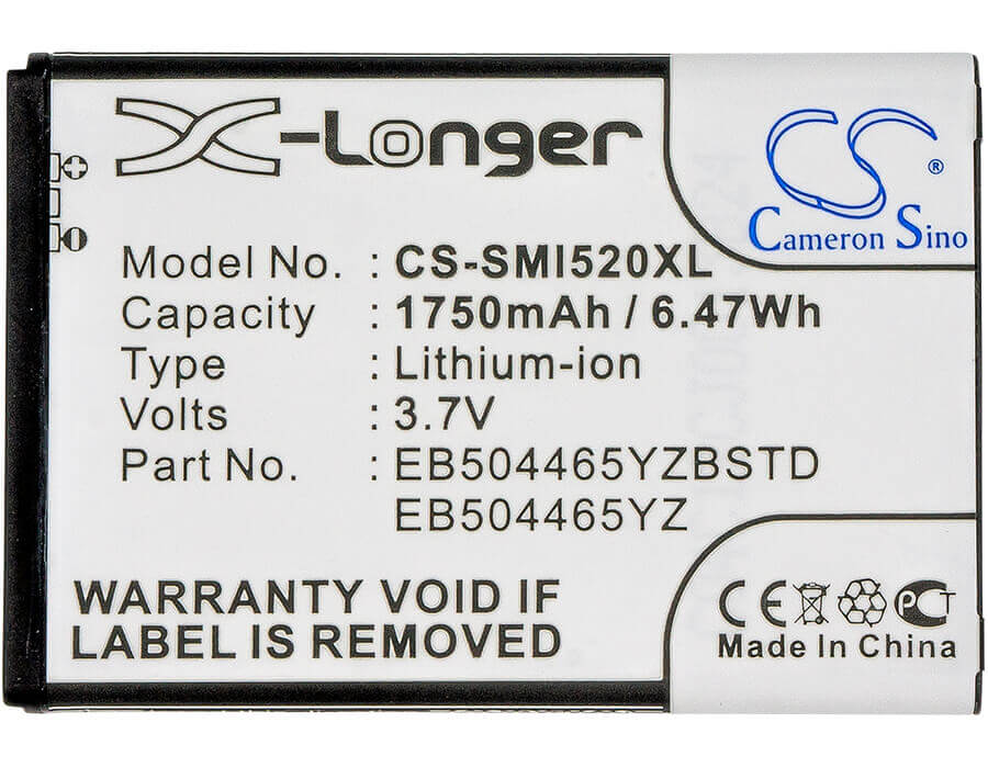 3,7V, Li-ion, 1750mAh, batterie de smartphone compatible avec Uscellular, Verizon, Samsung, Eb504465iz, 4g Lte Mobile Hotspot, Droid Charge I510, 6.48Wh Mobile, SmartPhone Cameron Sino Technology Limited (Smartphone)