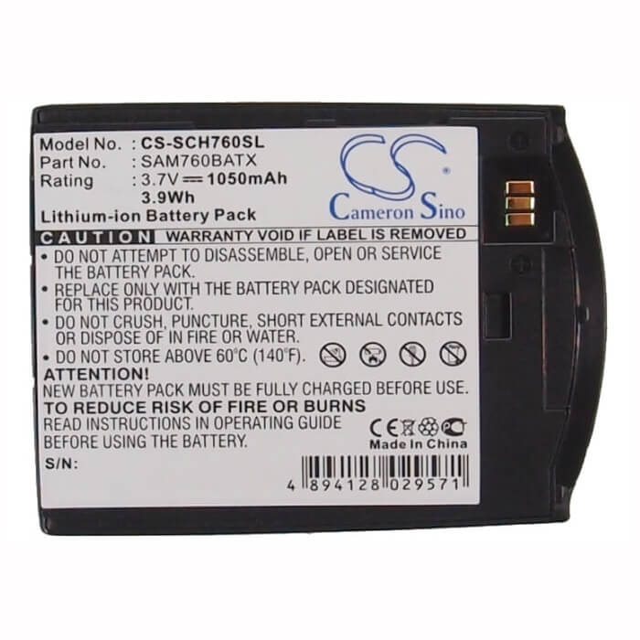 3,7V, Li-ion, 1050mAh, batterie de smartphone compatible avec Verizon, Abc760adzbstd, Sch-i760, 3,89Wh Mobile, SmartPhone Cameron Sino Technology Limited (Suspendu)