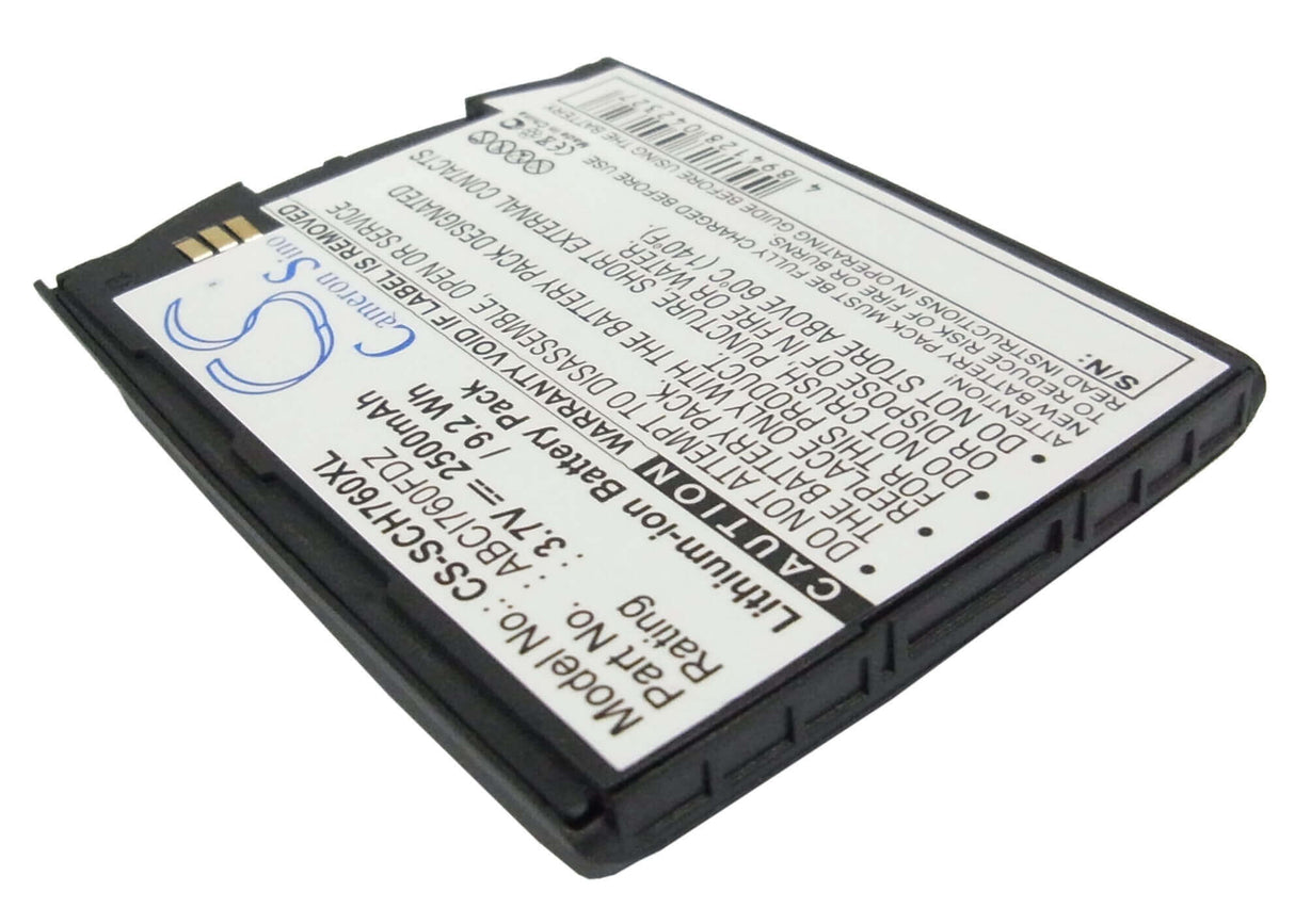 3.7V, Li-ion, 2500mAh, SmartPhone battery fits Samsung, Verizon, Abci760fdz, Sch-i760, 9.25Wh Mobile, SmartPhone Cameron Sino Technology Limited (Smartphone)