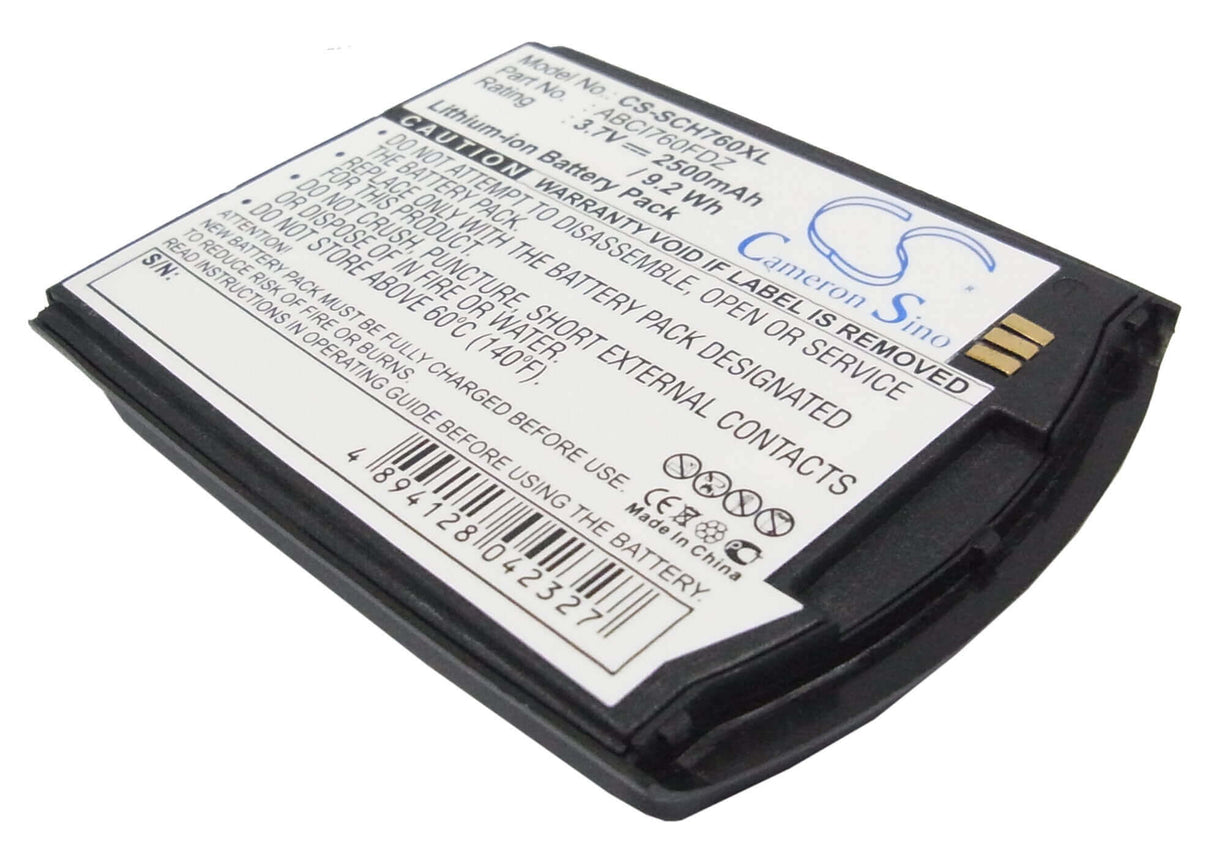 3.7V, Li-ion, 2500mAh, SmartPhone battery fits Samsung, Verizon, Abci760fdz, Sch-i760, 9.25Wh Mobile, SmartPhone Cameron Sino Technology Limited (Smartphone)