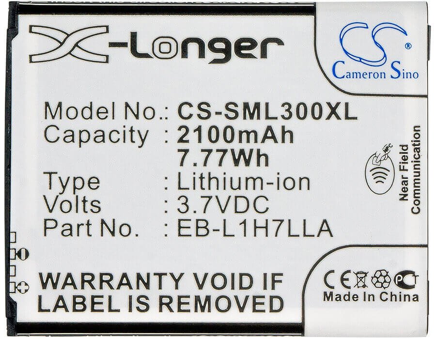 3.8V, Li-ion, 2100mAh, Mobile, SmartPhone battery fits Sprint, Samsung, Uscellular, Eb-l1h7lla, Galaxy Axiom, Galaxy Victory 4g, 7.98Wh Mobile, SmartPhone Cameron Sino Technology Limited (Smartphone)