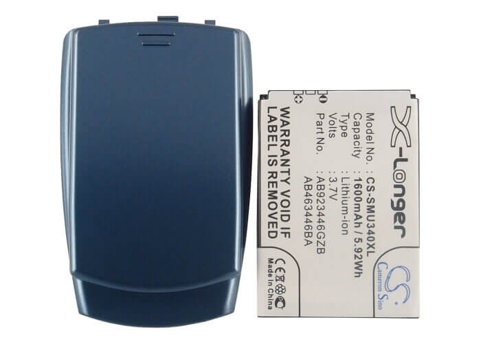 3.7V, Li-ion, 1600mAh, SmartPhone battery fits Samsung, Ab463446ba, Sch-u340, 5.92Wh Mobile, SmartPhone Cameron Sino Technology Limited (Suspended)