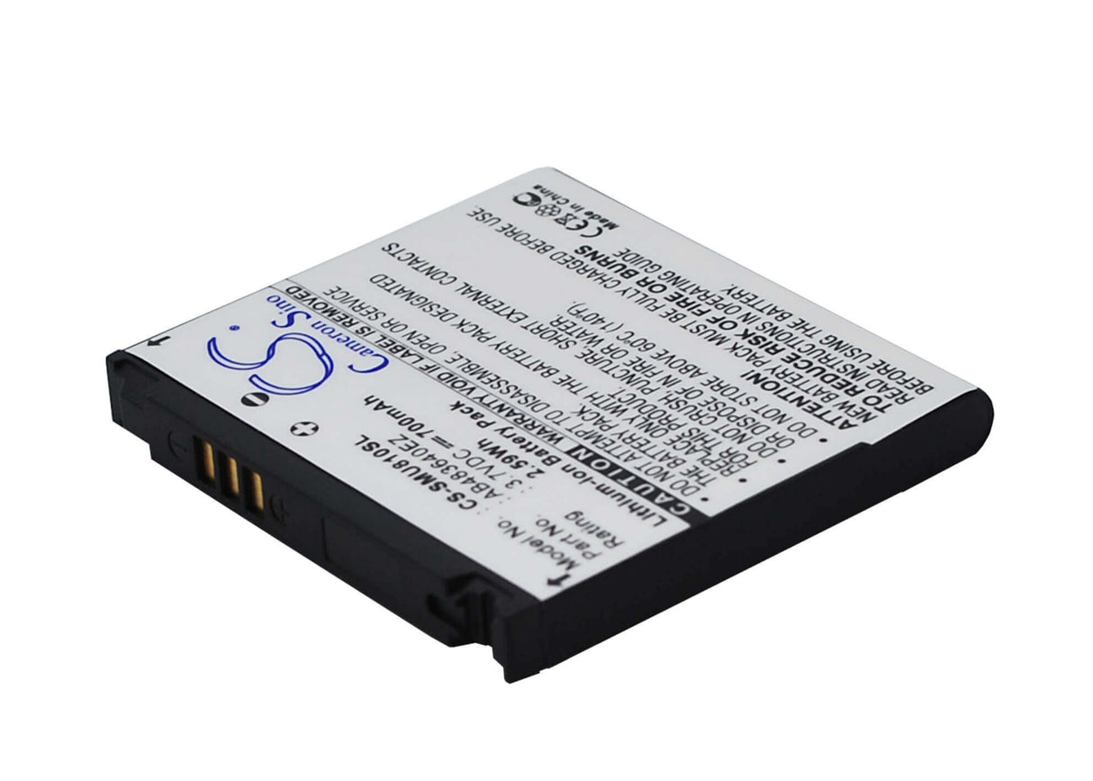 3.7V, Li-ion, 700mAh, SmartPhone battery fits Verizon, Ab483640ez, Gleam U700, Renown U810, 2.59Wh Mobile, SmartPhone Cameron Sino Technology Limited (Suspended)