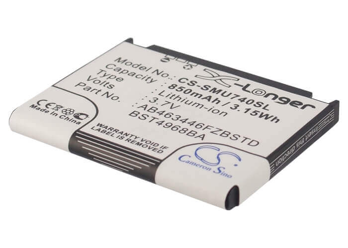 3.7V, Li-ion, 850mAh, SmartPhone battery fits Samsung, Ab463446fz, Sch-u740, Sch-u740 Alias, 3.15Wh Mobile, SmartPhone Cameron Sino Technology Limited (Suspended)