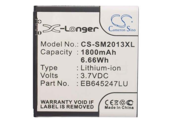 3.7V, Li-ion, 1800mAh, SmartPhone battery fits Samsung, Eb645247ll, Gt-b9388, Sch-w2013, 6.66Wh Mobile, SmartPhone Cameron Sino Technology Limited (Smartphone)