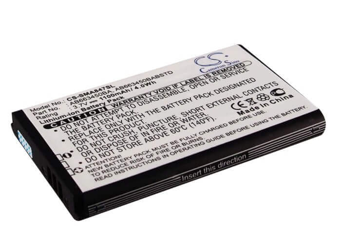 3.7V, Li-ion, 1100mAh, SmartPhone battery fits Samsung, Ab663450ba, Rugby Ii, Rugby Ii A847, 4.07Wh Mobile, SmartPhone Cameron Sino Technology Limited (Suspended)