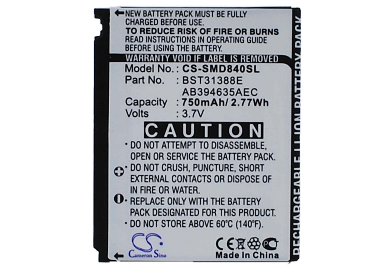 3,7V, Li-ion, 750mAh, batterie de smartphone compatible Samsung, Ab394635aec/std, M359, Sgh-d840, 2,78Wh Mobile, Smartphone Cameron Sino Technology Limited (Smartphone)