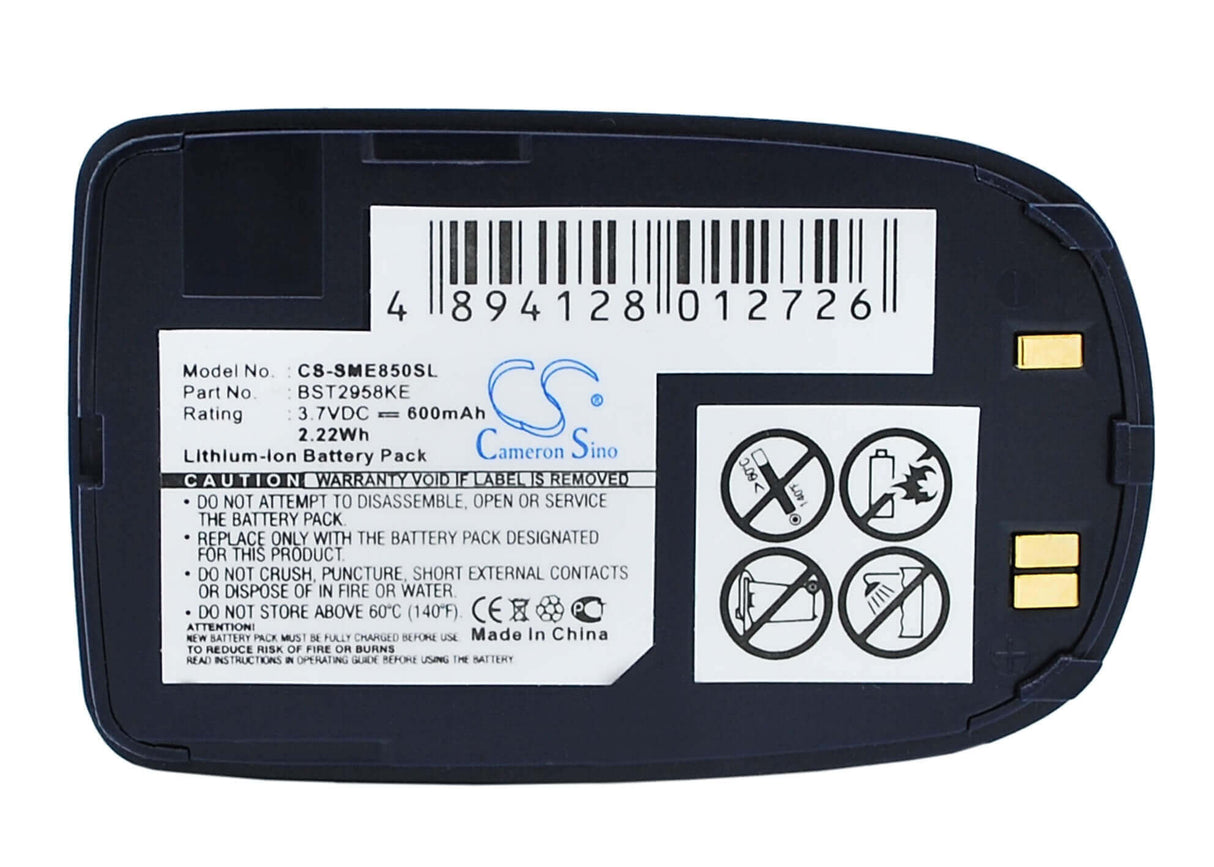 3.7V, Li-ion, 600mAh, SmartPhone battery fits Samsung, Bst2958ke, Sgh-e850, 2.22Wh Mobile, SmartPhone Cameron Sino Technology Limited (Smartphone)