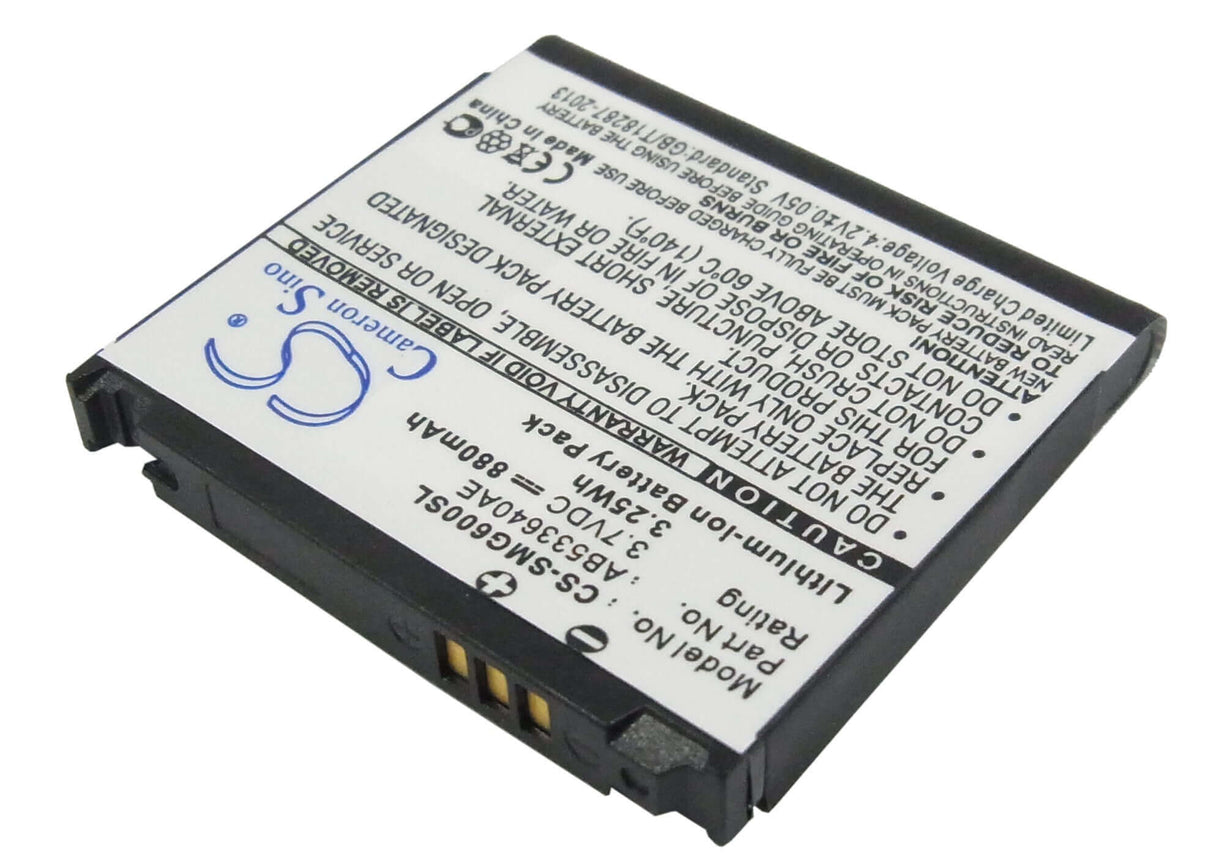 Battery For Samsung Sgh-g600, Sgh-g600i, Sgh-g608 3.7v, 880mah - 3.26wh Batteries for Electronics Cameron Sino Technology Limited (Suspended)