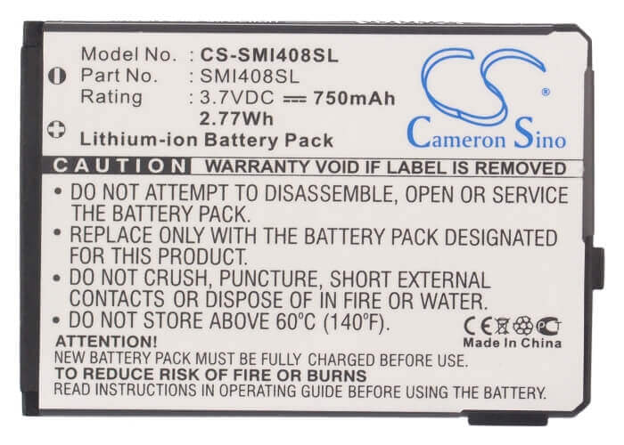 3.7V, Li-ion, 750mAh, batterie de smartphone compatible avec Samsung, Abg14089bc, Sgh-i400, Sgh-i408, 2.78Wh Mobile, SmartPhone Cameron Sino Technology Limited (Suspendu)