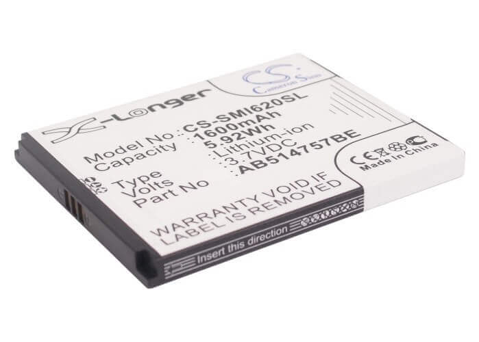 3,7V, Li-ion, 1600mAh, Batterie pour smartphone compatible avec Samsung, Ab414757be, Sgh-i620, Sgh-i640, 5,92Wh Mobile, Smartphone Cameron Sino Technology Limited (Smartphone)