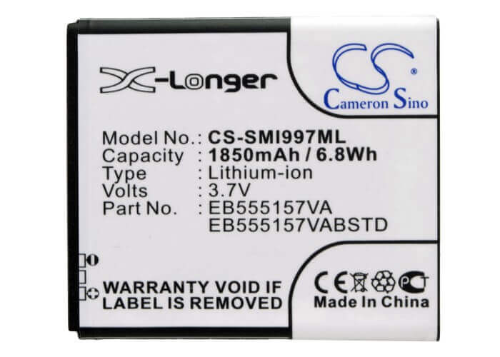 3.7V, Li-ion, 1850mAh, SmartPhone battery fits At&t, Samsung, Eb555157va, Sgh-i997, 6.85Wh Mobile, SmartPhone Cameron Sino Technology Limited (Smartphone)