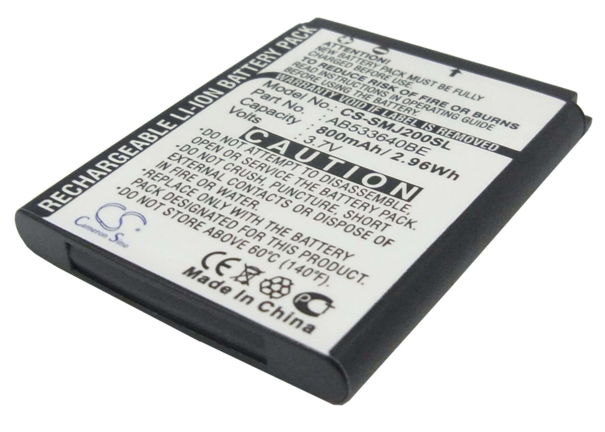 3.7V, Li-ion, 800mAh, SmartPhone battery fits Samsung, Ab533640be, Sgh-j200, 2.96Wh Mobile, SmartPhone Cameron Sino Technology Limited (Smartphone)