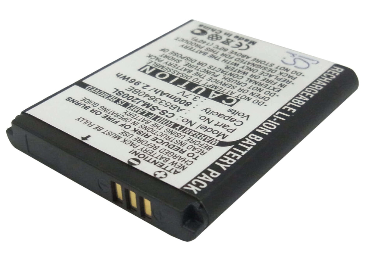 3.7V, Li-ion, 800mAh, SmartPhone battery fits Samsung, Ab533640be, Sgh-j200, 2.96Wh Mobile, SmartPhone Cameron Sino Technology Limited (Smartphone)