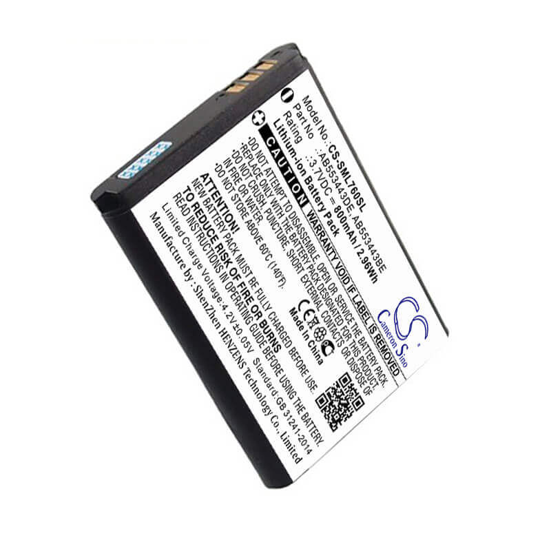 3,7V, Li-ion, 800mAh, batterie de smartphone compatible Samsung, Ab553443be, Sgh-l760, Sgh-l768, 2,96Wh Mobile, Smartphone Cameron Sino Technology Limited (Smartphone)