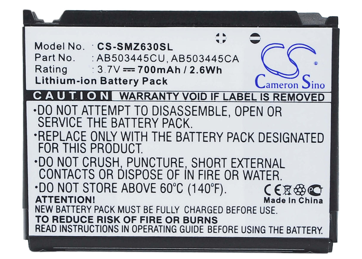 Battery For Samsung Sgh-p520, Sgh-p528, Sgh-z630 3.7v, 700mah - 2.59wh Batteries for Electronics Cameron Sino Technology Limited (Suspended)