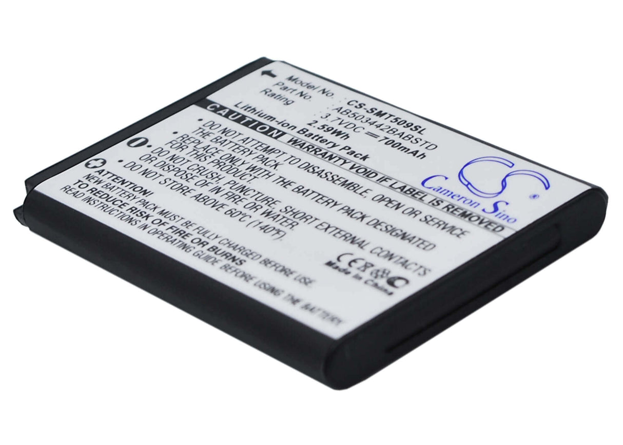 3.7V, Li-ion, 700mAh, SmartPhone battery fits Samsung, Ab503442ba, Sgh-t509, Sgh-t509s, 2.59Wh Mobile, SmartPhone Cameron Sino Technology Limited (Suspended)