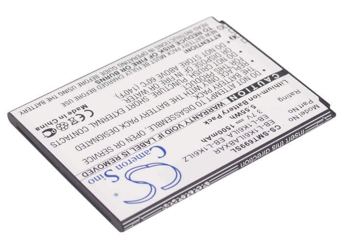 3.7V, Li-ion, 1500mAh, SmartPhone battery fits T-mobile, Verizon, Samsung, Eb-l1k6ila, Galaxy S Blaze Q, Galaxy S Relay 4g, 5.55Wh Mobile, SmartPhone Cameron Sino Technology Limited (Smartphone)