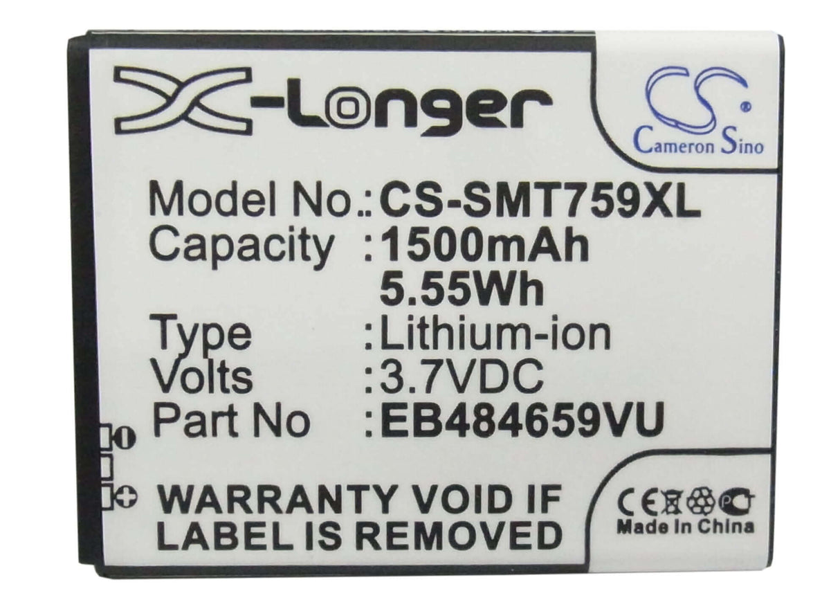 3.7V, Li-ion, 1500mAh, SmartPhone battery fits Boostmobile, T-mobile, Samsung, Eb484659va, Sph-m930, Transform Ultra, 5.55Wh Mobile, SmartPhone Cameron Sino Technology Limited (Smartphone)