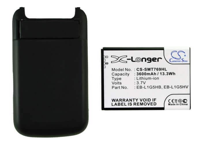 3.7V, Li-ion, 3600mAh, SmartPhone battery fits T-mobile, Samsung, Eb-l1g5hb, Galaxy S Blaze 4g, Sgh-t769, 13.32Wh Mobile, SmartPhone Cameron Sino Technology Limited (Suspended)