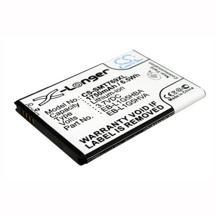 3.7V, Li-ion, 1750mAh, SmartPhone battery fits T-mobile, At&t, Samsung, Eb-l1g5hba, Galaxy Exhilarate, Galaxy Exhilarate 4g, 6.48Wh Mobile, SmartPhone Cameron Sino Technology Limited (Smartphone)