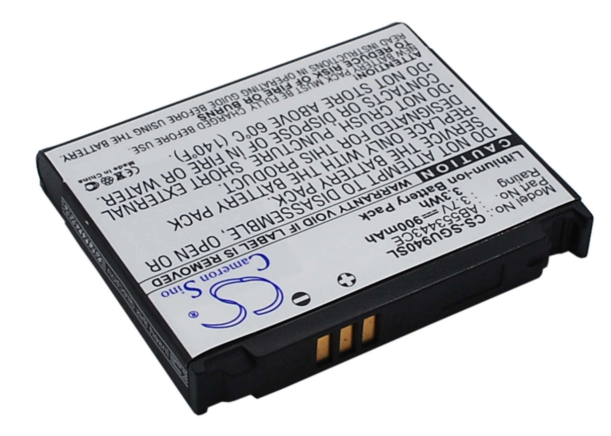 3.7V, Li-ion, 900mAh, SmartPhone battery fits Samsung, Ab603443ez, Glyde U940, Sgh-u940, 3.33Wh Mobile, SmartPhone Cameron Sino Technology Limited (Smartphone)