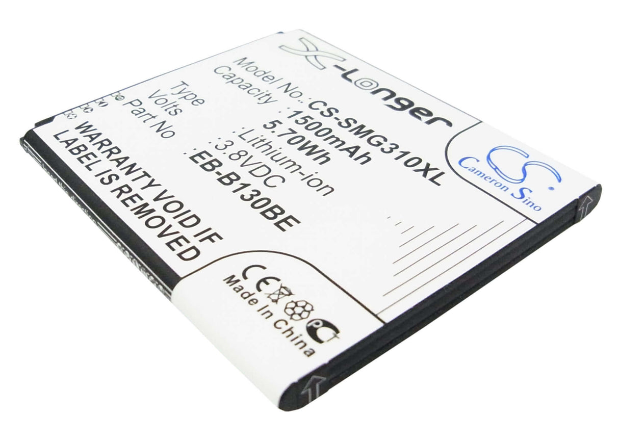 3.8V, Li-ion, 1500mAh, SmartPhone battery fits Samsung, (V2),Eb-b130be, Galaxy Ace 4 3g, Galaxy Ace Nxt, 5.7Wh Mobile, SmartPhone Cameron Sino Technology Limited (Smartphone)