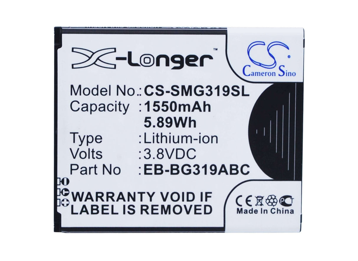 3,8V, Li-ion, 1550mAh, batterie de smartphone compatible avec Samsung, Eb-bg319abc, Galaxy Ace 4 Cdma, Galaxy Ace 4 Lte, 5,89Wh Mobile, SmartPhone Cameron Sino Technology Limited (Smartphone)