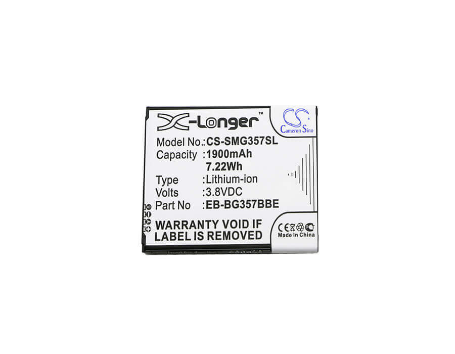 3.8V, Li-ion, 1900mAh, Batterie de smartphone compatible avec Samsung, (V2), Bg357bbu, Galaxy Ace 4 Lte, Galaxy Ace Style Lte, 7.22Wh Mobile, Smartphone Cameron Sino Technology Limited (Smartphone)