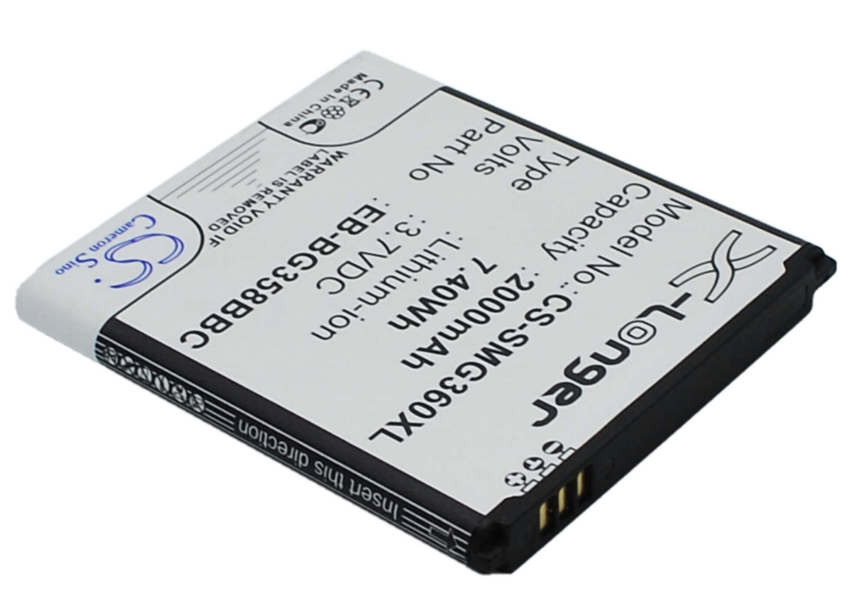 3.7V, Li-ion, 2000mAh, batterie de smartphone compatible avec Samsung, Eb-bg358bbc, Galaxy Core Lite 4g Td-lte, Sm-g3556, 7.4Wh Mobile, SmartPhone Cameron Sino Technology Limited (Smartphone)