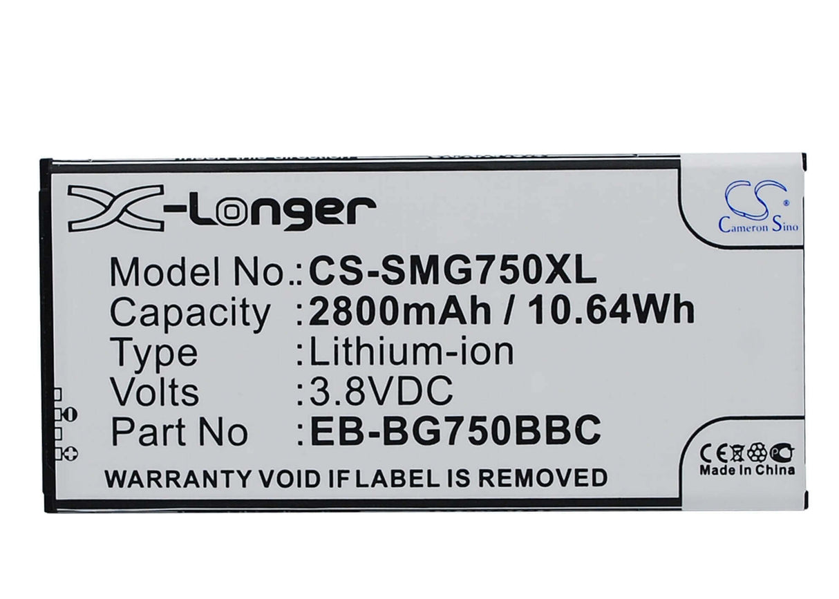 3.8V, Li-ion, 2800mAh, batterie de smartphone compatible avec Samsung, Eb-bg750bbc, Galaxy Mega 2, Galaxy Mega 2 Duos, 10.64Wh Mobile, Smartphone Cameron Sino Technology Limited (Smartphone)